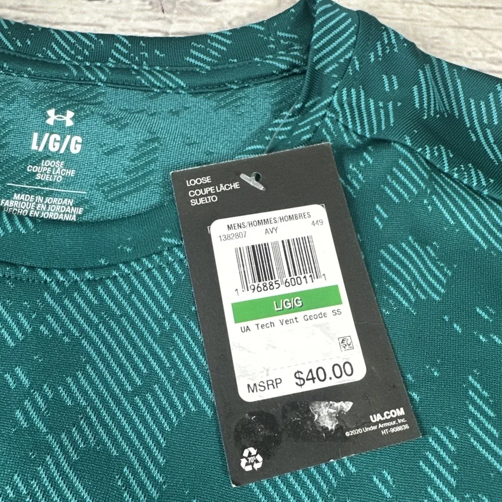 Under Armour Tech Vent Tee Men's Geode Green Moisture Wicking New size L NWT